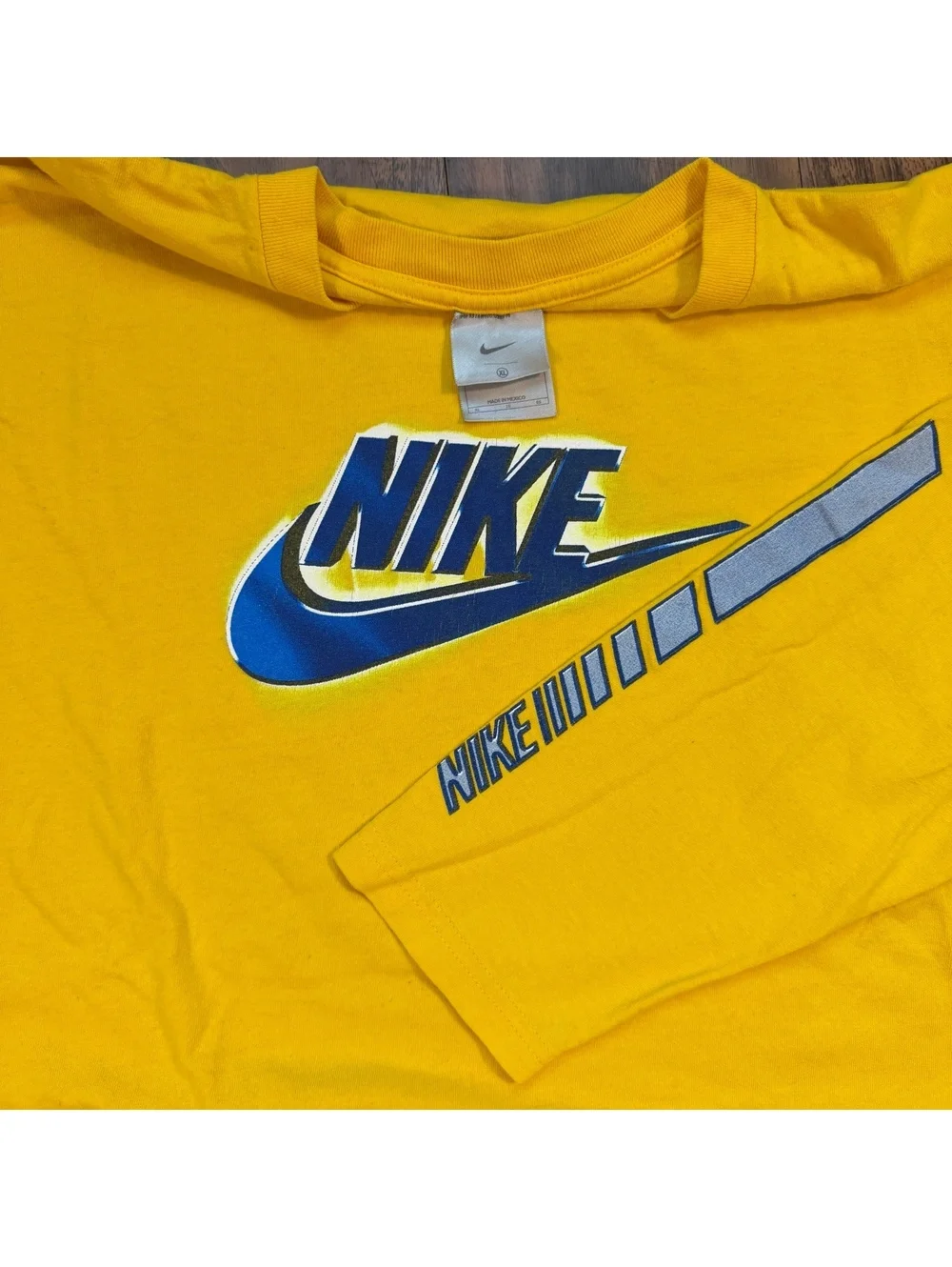 Vintage Y2K Nike Center Swoosh Spellout Long Sleeve T Shirt XL